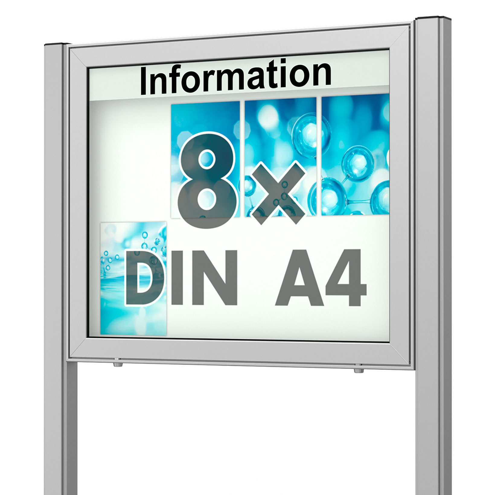 PLANUS 65 E Schaukasten - 8 x DIN A4 - freistehend